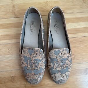 Sesto Meucci Bella Laser-Cut Cork Ballet Flats Shoes Natural Women's Size 6.5N